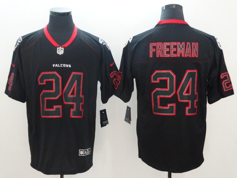 Men Atlanta Falcons #24 Freeman Nike Lights Out Black Color Rush Limited NFL Jerseys
